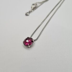 David Yurman Pink turmaline Necklace with sterling silver